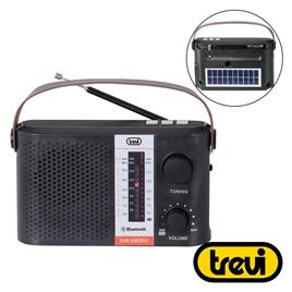 Rádio Portátil AM/FM/BT Clássico Preto C/ Painel Solar 