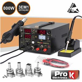 ESTAÇÃO DE SOLDAR E DESSOLDAR SMD AR QUENTE C/ 5V/1A PROK