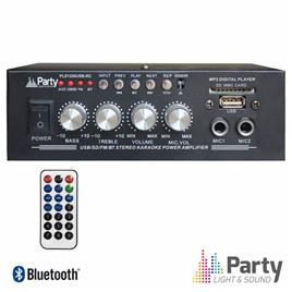 Amplificador Karaoke 2x25w 8-16ohm 220v/12v Usb/Bt/Fm