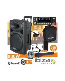 Coluna Amplificada 15 800w Usb/Bt/Sd/Bat 