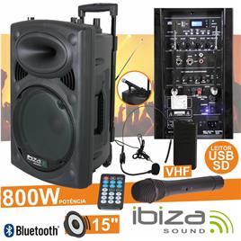 Coluna Amplificada 15 800w Usb/Bt/Sd/Bat 