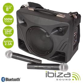 Coluna Amplificada 8 500w Usb/Bt/Sd/Bat Preta 