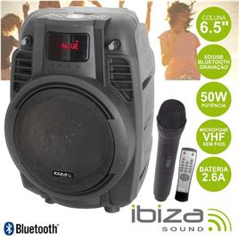 Coluna Amplificada 6.5 50w Mic./Comando/Usb/Bt/Sd/Bat Ibiza