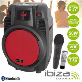 Coluna Amplificada 6.5 50w Mic./Comando/Usb/Bt/Sd/Bat 
