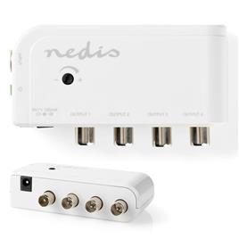 Amplificador De Antena C/ Ajuste E 4 Saídas 10dB NEDIS