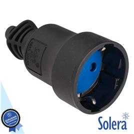Ficha Schuko Fêmea 16a/250v Preta Solera