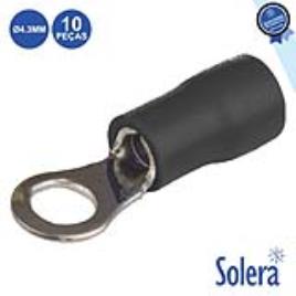 Terminal Redondo Isolado 4.3mm 10x Preto 