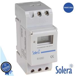 TEMPORIZADOR SEMANAL DIGITAL 16A 230V P/ CALHA DIN SOLERA