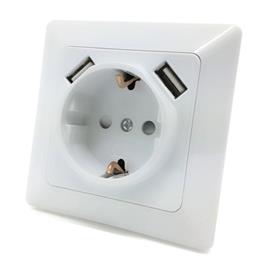 TOMADA ELÉTRICA ENCASTRAR C/ 2 SAÍDAS USB 5VDC 2.1A