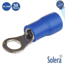 Terminal Redondo Isolado 5.3mm 50x Azul 