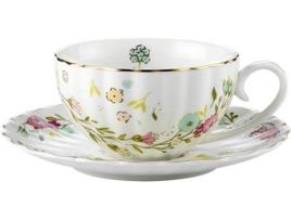 Chávena de Chá PRIMEIRA LOJA com Pires 6 Peças (Porcelona - Branco)