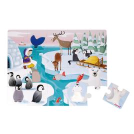 Janod Tactile Puzzle Life On The Ice 20 Pcs 24 Months-4 Years Multicolor