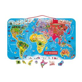 Janod Magnetic World Map Puzzle French Version 92 Multicolor