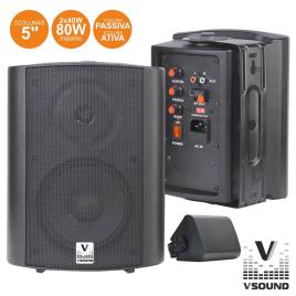 Conjunto De 2 Colunas 5 80w Passiva+amplificada 