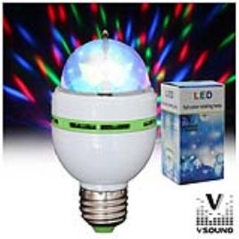 Lâmpada Rotativa 3 Leds 1w Rgb E27 Vsound