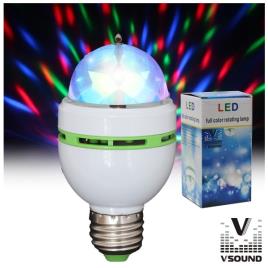 LÂMPADA ROTATIVA 3 LEDS 1W RGB E27 VSOUND