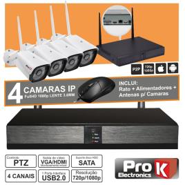 VÍDEO-GRAVADOR DIGITAL IP 4 CANAIS WIRELESS PROK