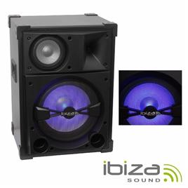 Coluna Passiva 3 Vias 12 600w Mdf/Abs Leds Azuis 