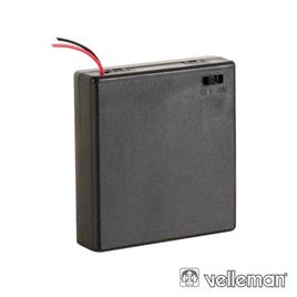 Suporte P/ 4 Pilhas Aa C/ Fios C/ Interruptor On/Off Fechado