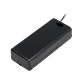 Suporte P/ 2 Pilhas Aaa Com Tampa E Interruptor
