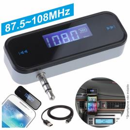 TRANSMISSOR FM 87.5-108MHz FICHA JACK 3.5MM BATERIA