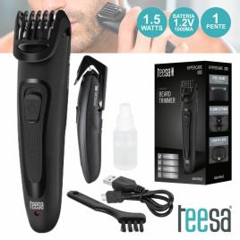 MÁQUINA CORTAR CABELO C/ 1 PENTE PORTÁTIL 1.5W USB 