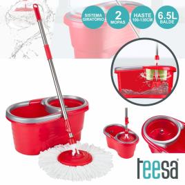 ESFREGONA GIRATÓRIA MICROFIBRAS C/ BALDE 6.5L TEESA