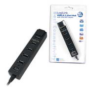 HUB USB 2.0 DE 7 PORTAS ALIMENTADO, PRETO -LOGILINK