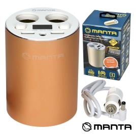 ADAPTADOR C/ 2 FICHA ISQUEIRO/ 2 USB 5V 3.1A MANTA