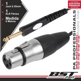 Cabo Xlr 3p Fêmea / Jack 6.35mm Macho St 6m 