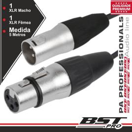 CABO XLR 3P MACHO / XLR 3P FÊMEA 5M BSTPRO