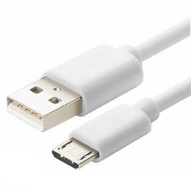 CABO USB-A 2.0 MACHO / MICRO USB-B MACHO 1M BRANCO OMEGA