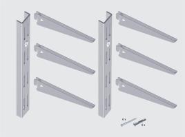 Kit 2 Cremalheiras SPACEO DUPLAS 1M E 6 POLEIAS 37CM