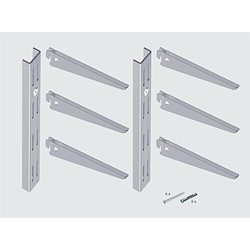 Kit 2 Cremalheiras SPACEO DUPLAS 1M E 6 POLEIAS 37CM