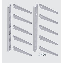 Kit 4 Cremalheiras SPACEO DUPLAS 1M E 10 POLEIAS 37CM
