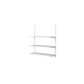 Kit 2 Cremalheiras SPACEO SIMPLES 1M, 6 POLEIAS 30CM E 3 PRATELEIRAS