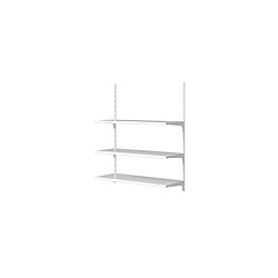 Kit 2 Cremalheiras SPACEO SIMPLES 1M, 6 POLEIAS 30CM E 3 PRATELEIRAS