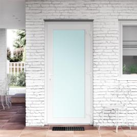 Porta de entrada de PVC SEVILHA 80X200CM VIDRO FOSCO ESQUERDA