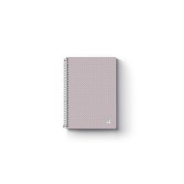 FIRMO Caderno Espiral Silky, Capa Dura, A6, 80 Folhas, Pautado, Cinzento
