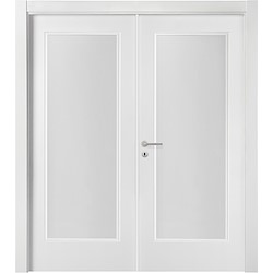 Bloco de porta interior TACOMA PLUS BRANCO DIREITA 11X145CM COM VIDRO