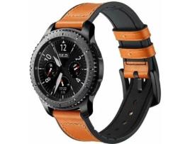  - Bracelete Samsung Galaxy Watch Bluetooth 42mm PHONECARE Siliconleather Castanho e Preto
