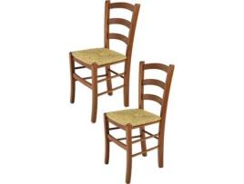 Conjunto de 2 Cadeiras T M C S Venice 320NO-110 (Castanho - 88x43x44 cm - Madeira)