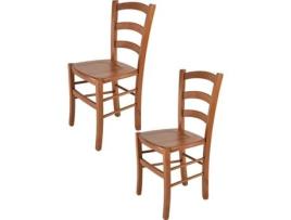 Conjunto de 2 Cadeiras T M C S Venice 321CI (Castanho - 88x43x44 cm - Madeira)