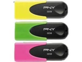 Pen USB PNY Triple Pack Neon (64 GB - USB 2.0)