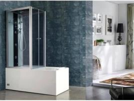 Duche de Hidromassagem VENTE UNIQUE Daria (Transparente, Branco- Acrílico- 215x150x75cm)