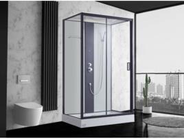 Cabine de Duche de Hidromassagem SHOWER DESIGN Primea (Transparente, Preto- Vidro- 215x120x80cm)