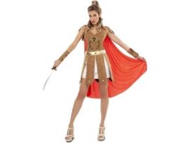 Fato de Mulher DISFRAZZES Guerreira Romana Castanho E Vermelho (Tam: M/L)