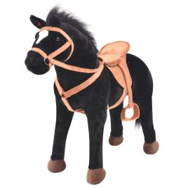 Cavalo em peluche de montar preto