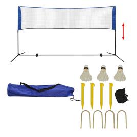 Conjunto rede de badminton com volantes 300 x 155 cm