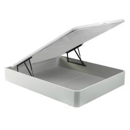 Sommier de madeira com arrumação em cor branca - NATURBOX BLANCO 150x200